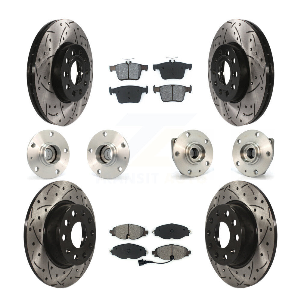 Kit de rotor et de plaquettes de frein revêtus de roulement de moyeu avant et arrière (10 pièces) pour Volkswagen e-Gol