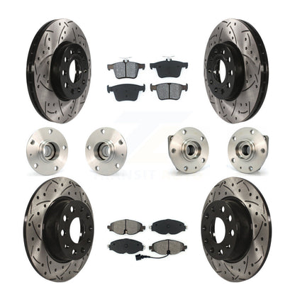 Kit de rotor et de plaquettes de frein revêtus de roulement de moyeu avant et arrière (10 pièces) pour Volkswagen e-Gol