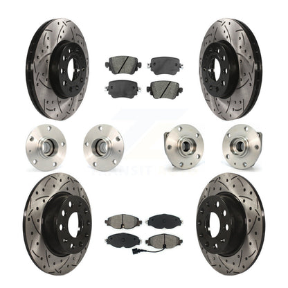 Kit de rotor et de plaquettes de frein revêtus de roulement de moyeu avant et arrière (10 pièces) pour Volkswagen Gol