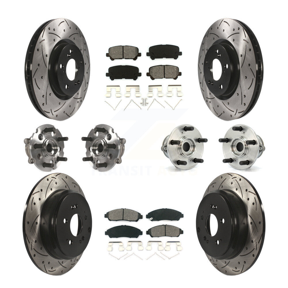 Kit de plaquettes de Rotor de frein, roulement de moyeu avant et arrière (10 pièces) pour Honda Pilot Acura MD