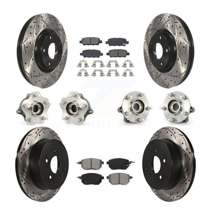 Kit de rotor et de plaquettes de frein revêtus de roulement de moyeu avant et arrière (10 pièces) pour Nissan Murano AW