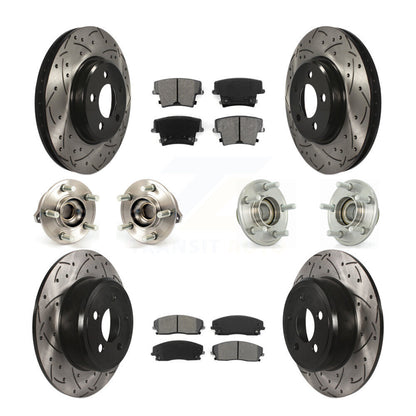 Kit de plaquettes de rotor de frein enduites de roulement de moyeu avant et arrière (10 pièces) pour Dodge Chrysler 30