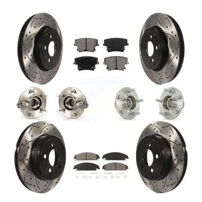 Kit de plaquettes de rotor de frein enduites de roulement de moyeu avant et arrière (10 pièces) pour Chrysler 300 Dodge