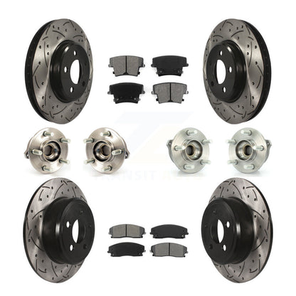 Kit de rotor et de plaquettes de frein revêtus de roulement de moyeu avant et arrière (10 pièces) pour Dodge Charger 30