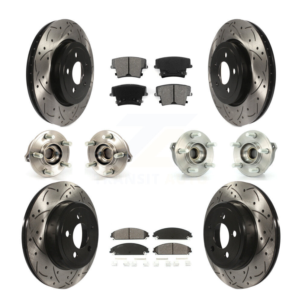 Kit de plaquettes de rotor de frein enduites de roulement de moyeu avant et arrière (10 pièces) pour Chrysler 300 Dodge