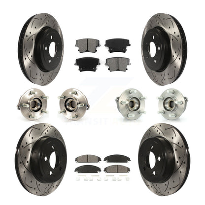 Kit de plaquettes de rotor de frein enduites de roulement de moyeu avant et arrière (10 pièces) pour Chrysler 300 Dodge