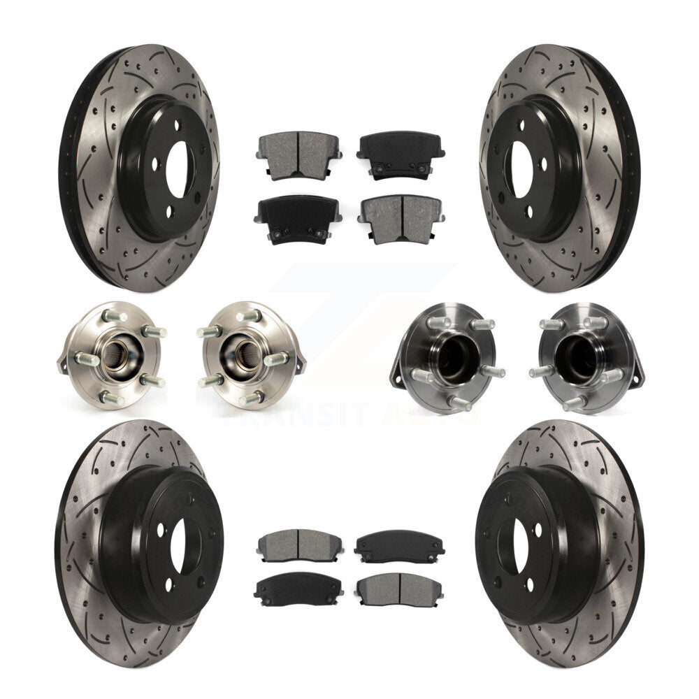 Kit de plaquettes de rotor de frein enduites de roulement de moyeu avant et arrière (10 pièces) pour Chrysler 300 Dodge