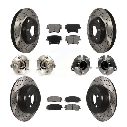 Kit de plaquettes de rotor de frein enduites de roulement de moyeu avant et arrière (10 pièces) pour Chrysler 300 Dodge