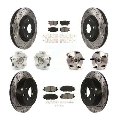 Kit de rotors et plaquettes de frein à disque revêtus de roulement de moyeu avant et arrière (10 pièces) pour Toyota RAV