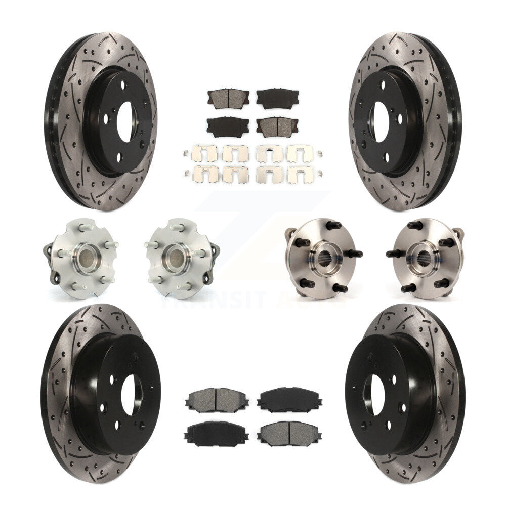 Kit de rotor et de plaquettes de frein revêtus de roulement de moyeu avant et arrière (10 pièces) pour Toyota RAV4 Lexu