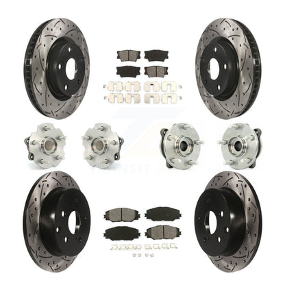 Kit de rotors et plaquettes de frein à disque revêtus de roulement de moyeu avant et arrière (10 pièces) pour Toyota RAV