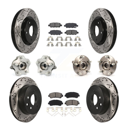 Kit de rotors et plaquettes de frein revêtus de roulement de moyeu avant et arrière (10 pièces) pour Nissan Rogue AW
