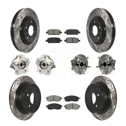 Kit de rotors et plaquettes de frein à disque revêtus de roulement de moyeu avant et arrière (10 pièces) pour Nissan Juk