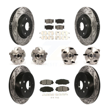Kit de rotors et plaquettes de frein à disque revêtus de roulement de moyeu avant et arrière (10 pièces) pour Toyota RAV
