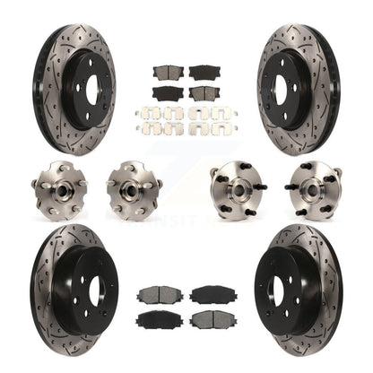 Kit de rotors et plaquettes de frein à disque revêtus de roulement de moyeu avant et arrière (10 pièces) pour Toyota RAV