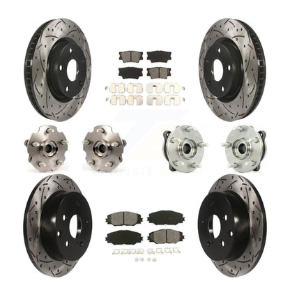 Kit de rotors et plaquettes de frein à disque revêtus de roulement de moyeu avant et arrière (10 pièces) pour Toyota RAV