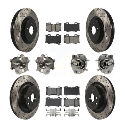 Kit de rotors et plaquettes de frein revêtus de roulement de moyeu avant et arrière (10 pièces) pour INFINITI G37 RW