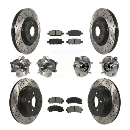 Kit de rotor et de plaquettes de frein revêtus de roulement de moyeu avant et arrière (10 pièces) pour INFINITI QX50 RW