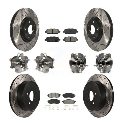 Kit de rotor et de plaquettes de frein revêtus de roulement de moyeu avant et arrière (10 pièces) pour INFINITI QX70 AW