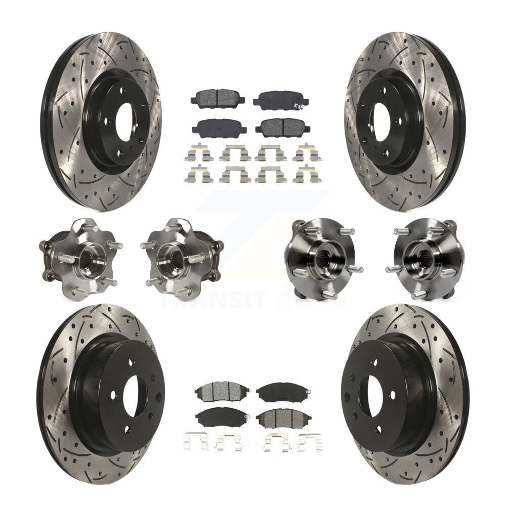Kit de plaquettes de rotor de frein, roulement de moyeu avant et arrière (10 pièces) pour INFINITI G37 EX35 G2