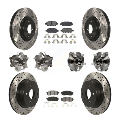 Kit de plaquettes de rotor de frein, roulement de moyeu avant et arrière (10 pièces) pour INFINITI G37 EX35 G2