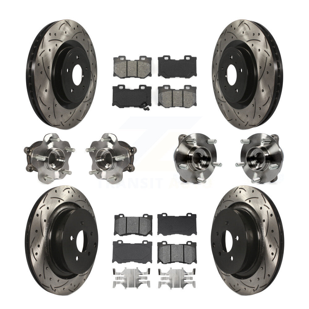 Kit de plaquettes de rotor de frein à disque revêtues de roulement de moyeu avant et arrière (10 pièces) pour INFINITI FX5