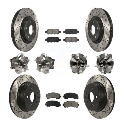 Kit de rotor et de plaquettes de frein revêtus de roulement de moyeu avant et arrière (10 pièces) pour INFINITI QX50 AW