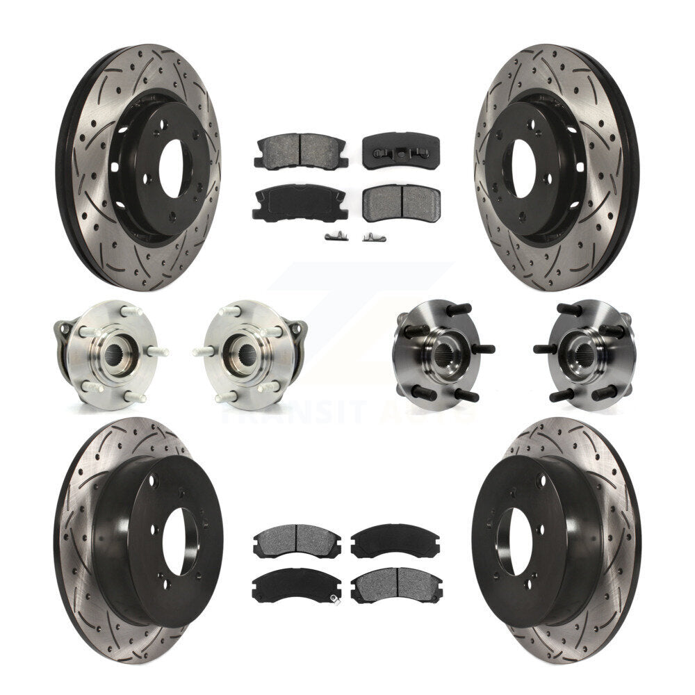 Kit de rotor et de plaquettes de frein revêtus de roulement de moyeu avant et arrière (10 pièces) pour Mitsubishi Lance
