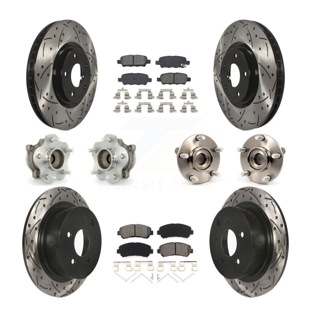 Kit de plaquettes de rotor de frein à disque revêtues de roulement de moyeu avant et arrière (10 pièces) pour Nissan Sentr