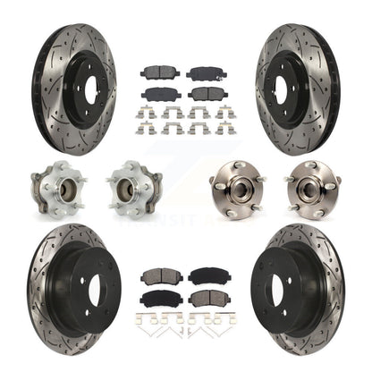 Kit de plaquettes de rotor de frein à disque revêtues de roulement de moyeu avant et arrière (10 pièces) pour Nissan Sentr