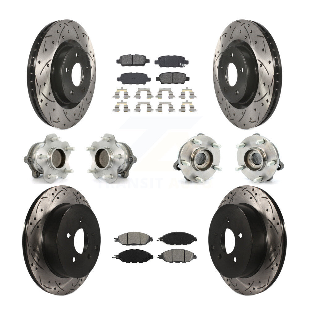 Kit de plaquettes de Rotor de frein, roulement de moyeu avant et arrière (10 pièces) pour Nissan Pathfinder FW