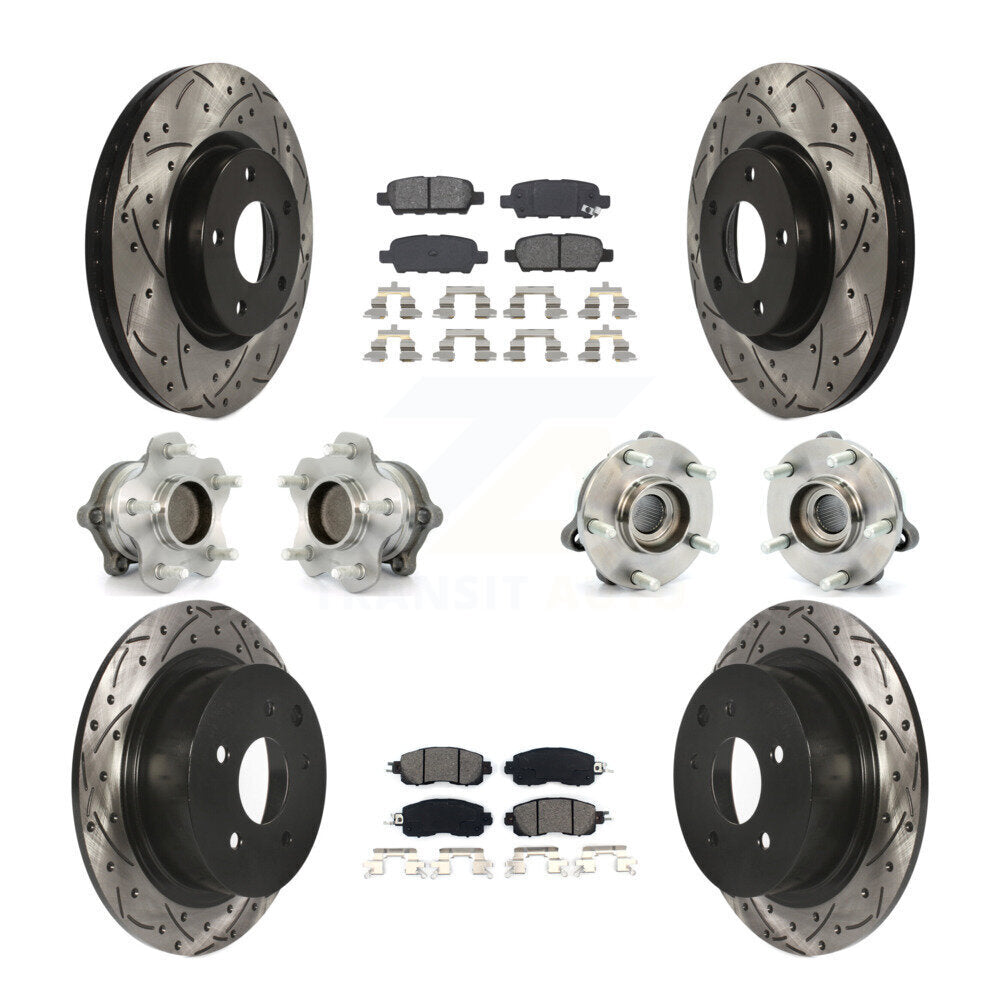 Kit de plaquettes de rotor de frein à disque revêtues de roulement de moyeu avant et arrière (10 pièces) pour Nissan Altim
