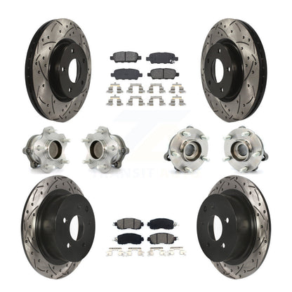 Kit de plaquettes de rotor de frein à disque revêtues de roulement de moyeu avant et arrière (10 pièces) pour Nissan Altim