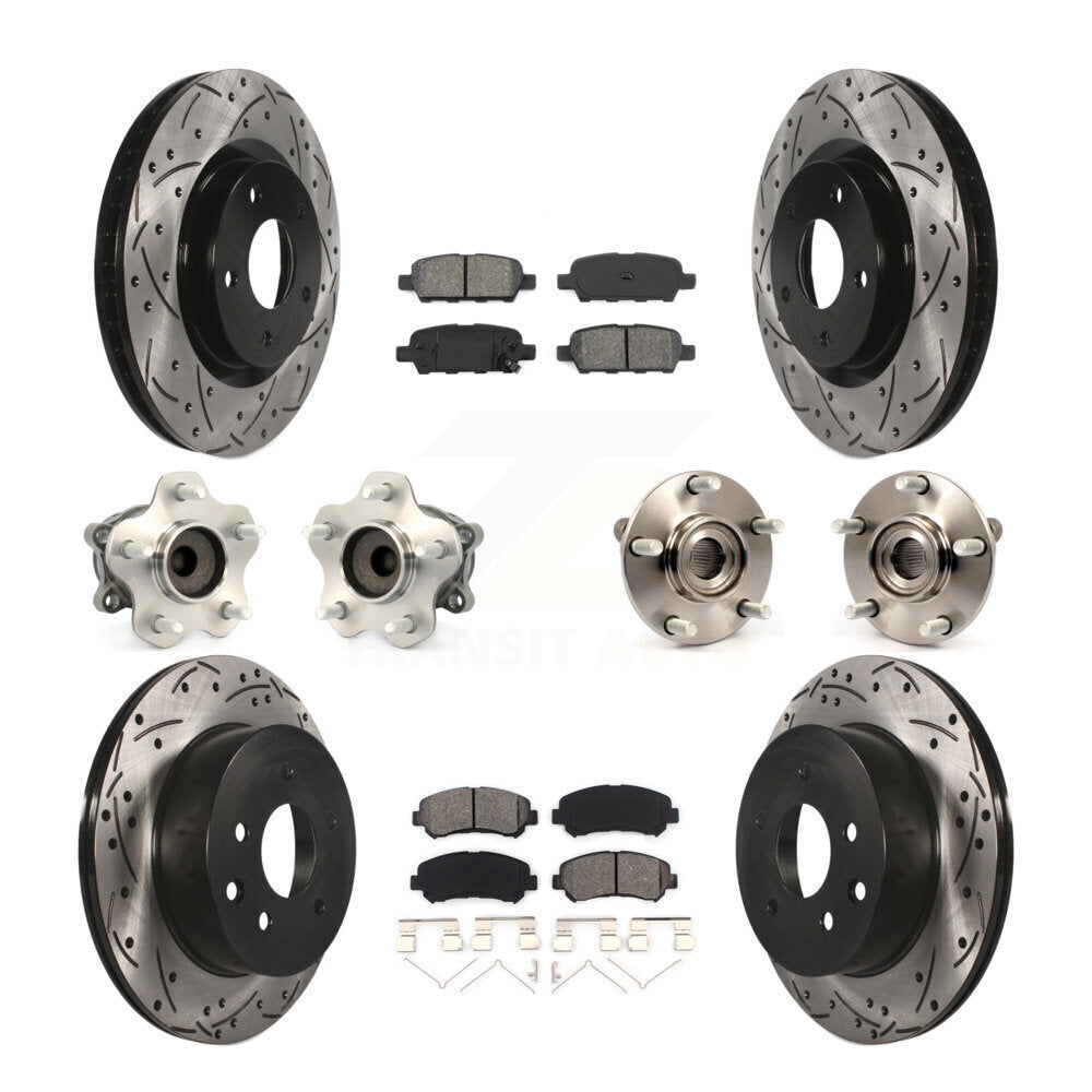 Kit de plaquettes de Rotor de frein revêtues de roulement de moyeu avant et arrière (10 pièces) pour Nissan Rogue Selec