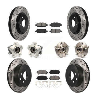 Kit de plaquettes de Rotor de frein revêtues de roulement de moyeu avant et arrière (10 pièces) pour Nissan Rogue Selec