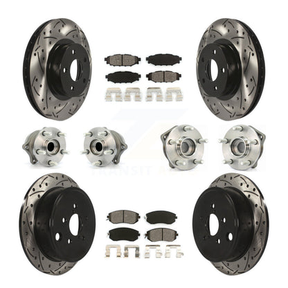 Kit de plaquettes de Rotor de frein à disque revêtu de roulement de moyeu avant et arrière (10 pièces) pour Subaru Imprez