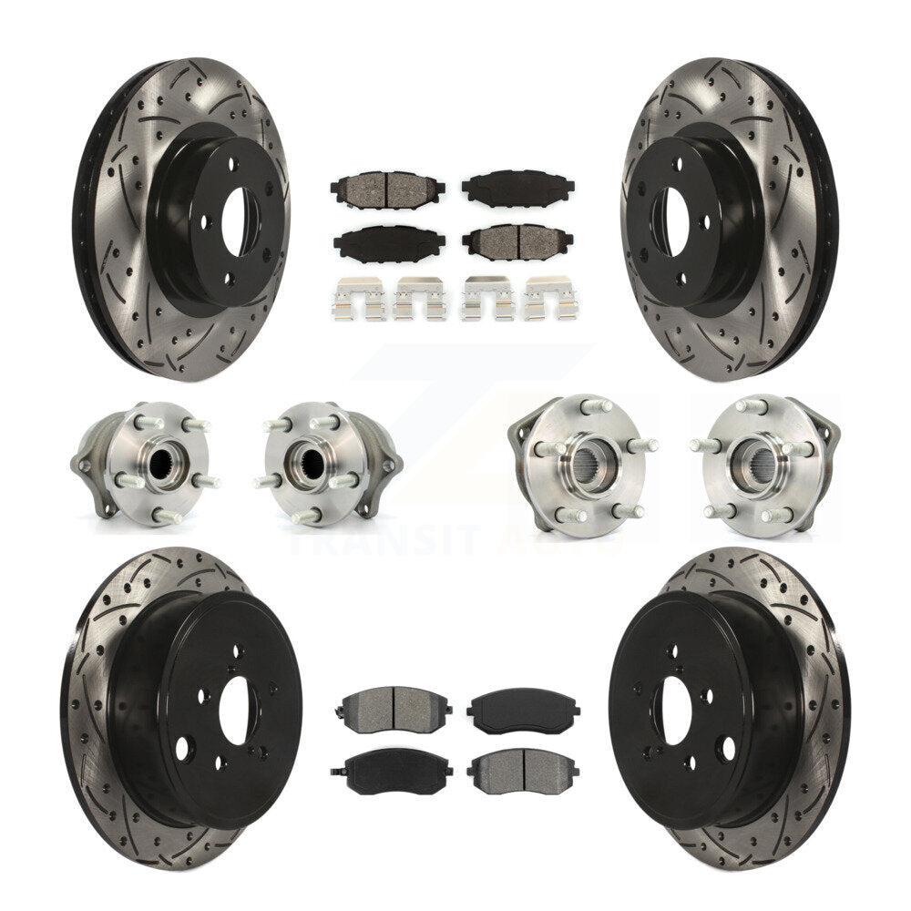 Kit de plaquettes de Rotor de frein à disque revêtu de roulement de moyeu avant et arrière (10 pièces) pour Subaru Imprez