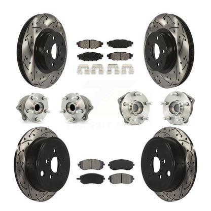 Kit de plaquettes de Rotor de frein à disque revêtu de roulement de moyeu avant et arrière (10 pièces) pour Subaru Imprez