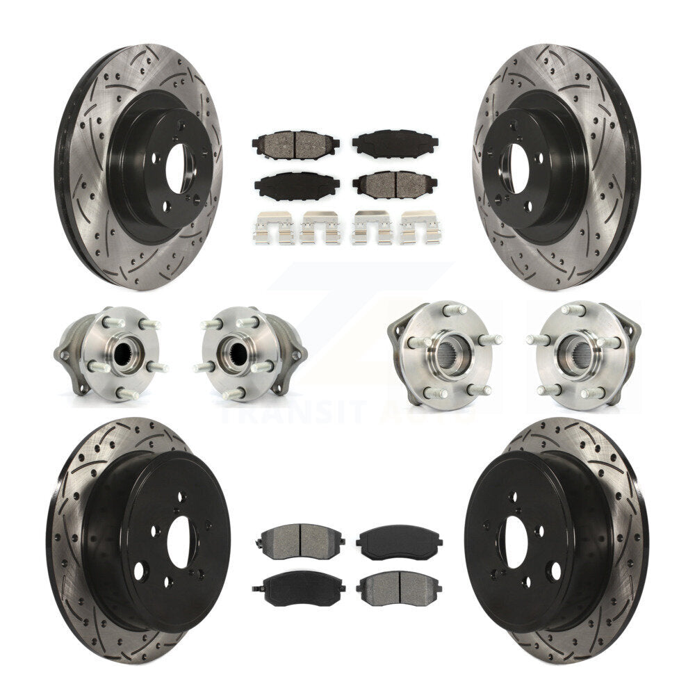 Kit de plaquettes de Rotor de frein, roulement de moyeu avant et arrière (10 pièces) pour Subaru Outback Legac