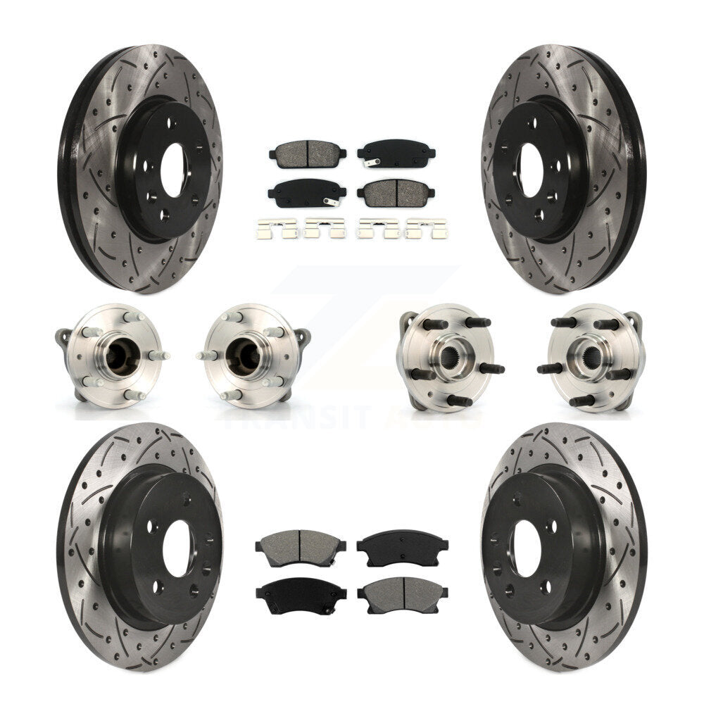 Kit de plaquettes de rotor de frein, roulement de moyeu avant et arrière (10 pièces) pour Chevrolet Cruz 11-12