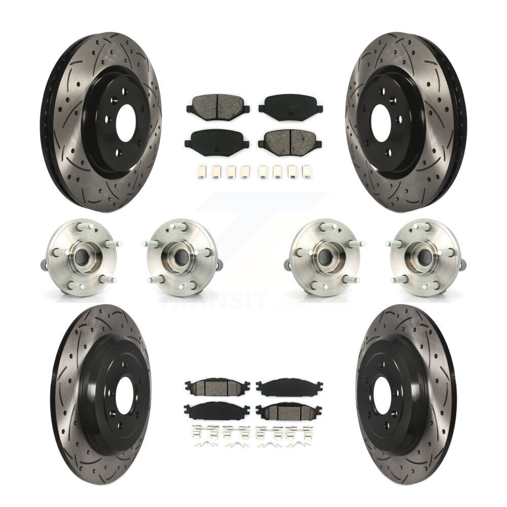 Kit de plaquettes de rotor de frein à disque revêtues de roulement de moyeu avant et arrière (10 pièces) pour Ford Explore