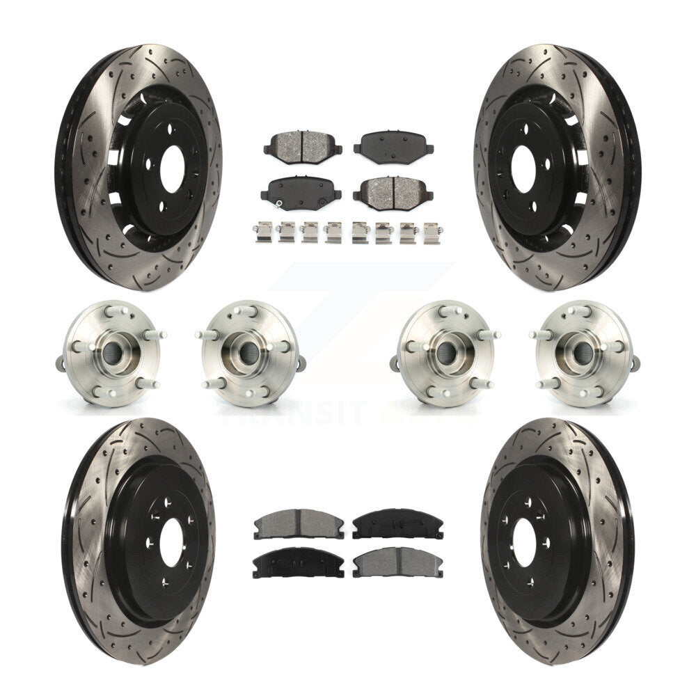 Kit de plaquettes de rotor de frein à disque revêtues de roulement de moyeu avant et arrière (10 pièces) pour Ford Explore