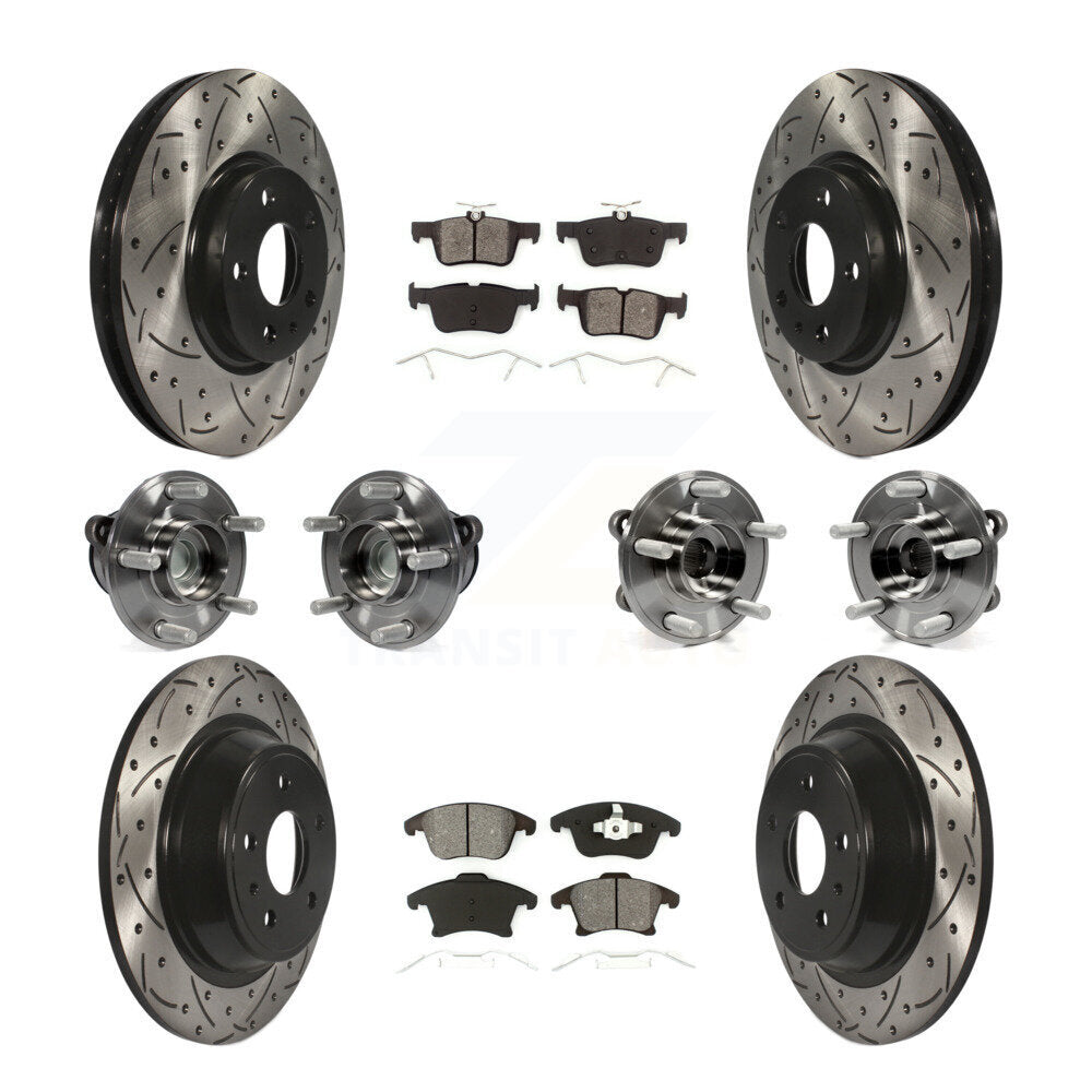 Kit de plaquettes de Rotor de frein revêtues de roulement de moyeu avant et arrière (10 pièces) pour Ford Fusion Lincol