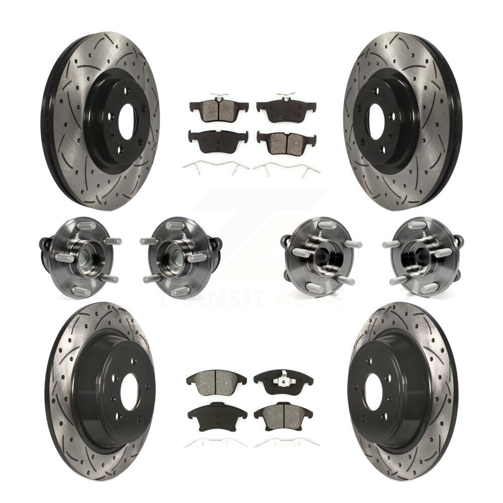 Kit de plaquettes de Rotor de frein revêtues de roulement de moyeu avant et arrière (10 pièces) pour Ford Fusion Lincol