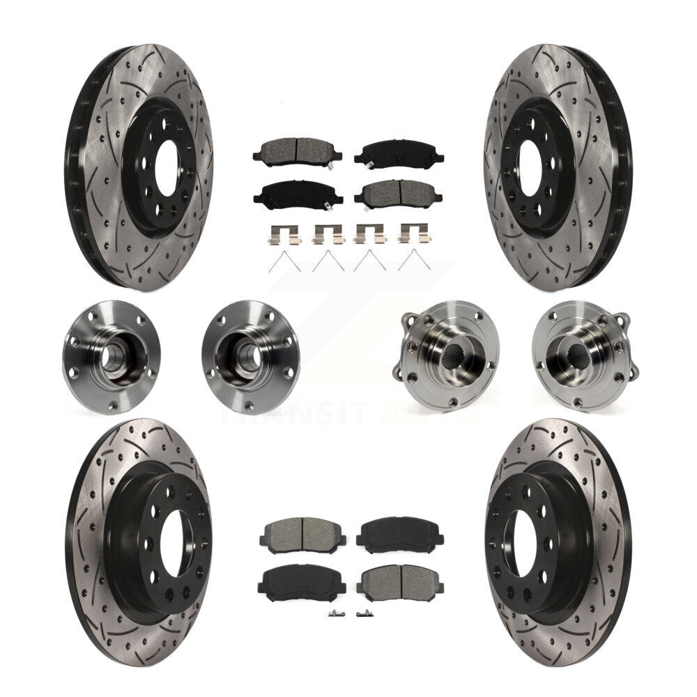 Kit de plaquettes de rotor de frein, roulement de moyeu avant et arrière (10 pièces) pour Dodge Dar 2013 – 2016