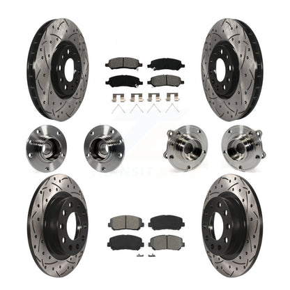 Kit de plaquettes de rotor de frein, roulement de moyeu avant et arrière (10 pièces) pour Dodge Dar 2013 – 2016