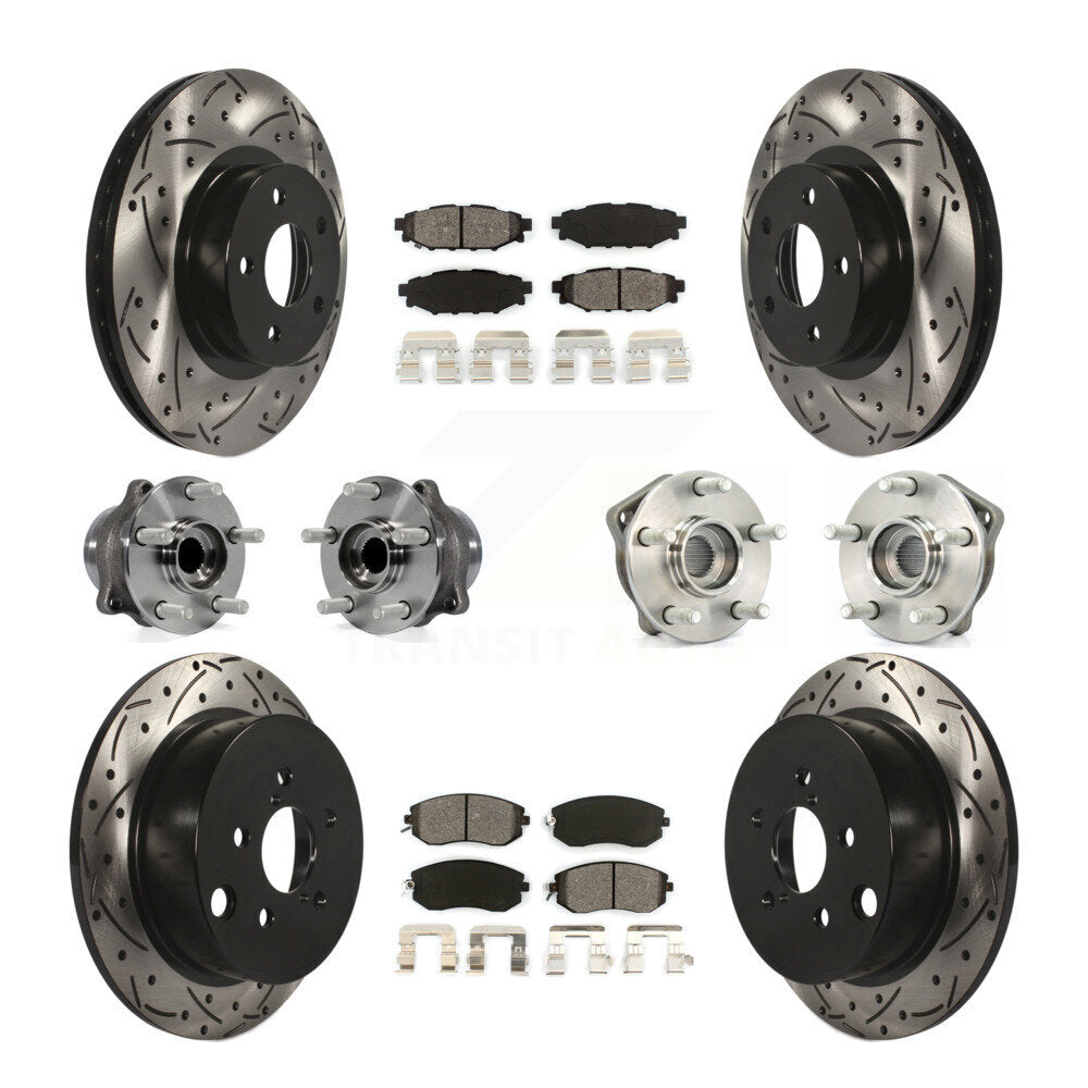 Kit de plaquettes de Rotor de frein à disque revêtu de roulement de moyeu avant et arrière (10 pièces) pour Subaru Imprez