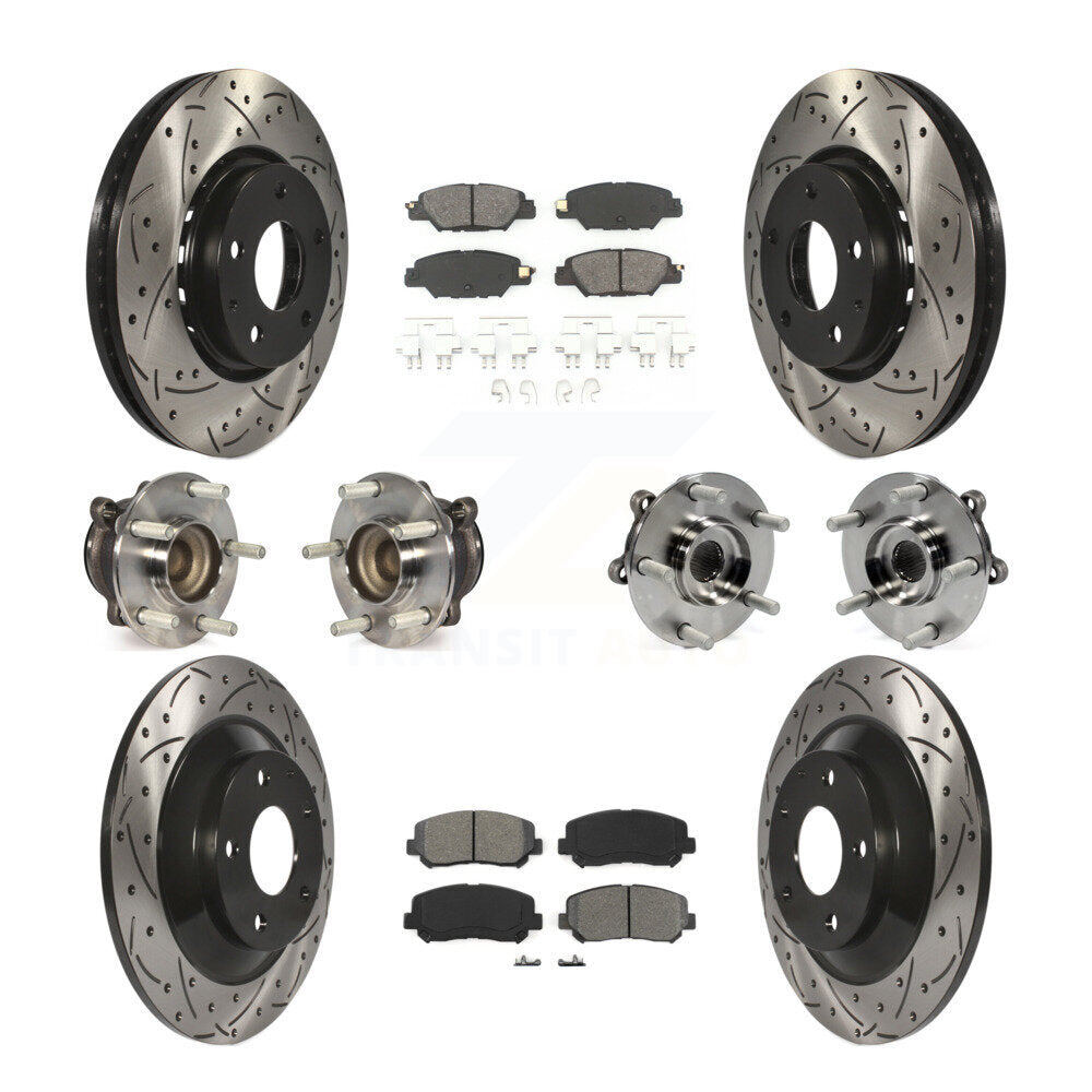 Kit de Rotor et de plaquettes de frein à disque revêtus de roulement de moyeu avant et arrière (10 pièces) pour Mazda CX-