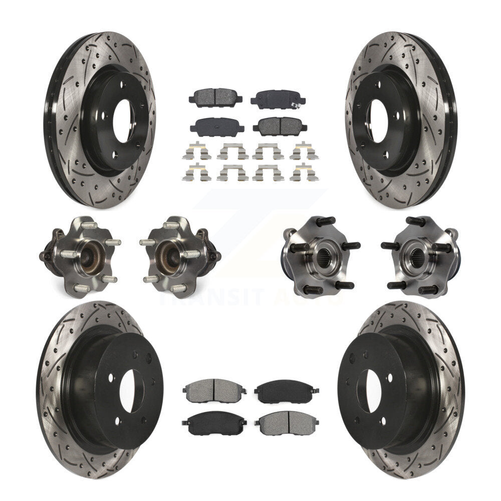 Kit de plaquettes de rotor de frein à disque revêtues de roulement de moyeu avant et arrière (10 pièces) pour Nissan Sentr