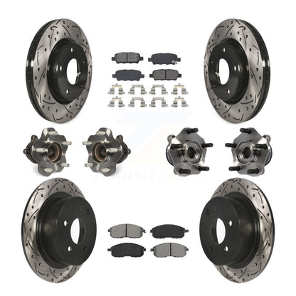 Kit de plaquettes de rotor de frein à disque revêtues de roulement de moyeu avant et arrière (10 pièces) pour Nissan Sentr